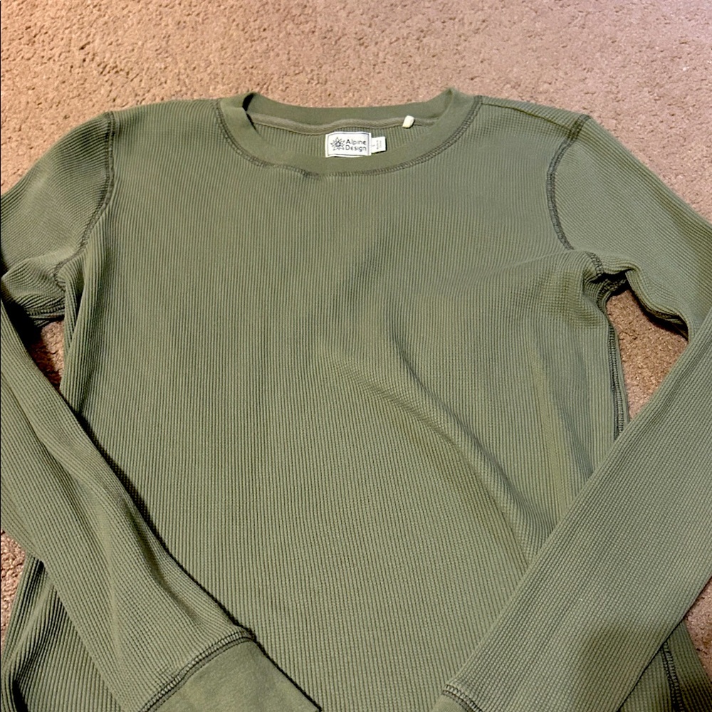 Alpine Design Sage Green Ribbed Long Sleeve Shirt